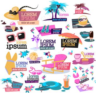 夏日海滩主题素材12-矢量素材