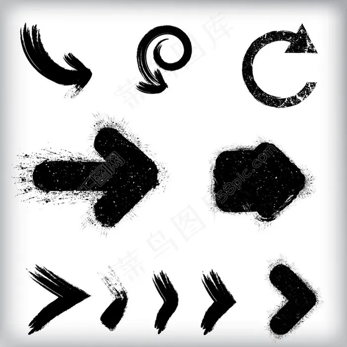 黑色箭头水墨设计矢量素材eps,ai矢量模版下载