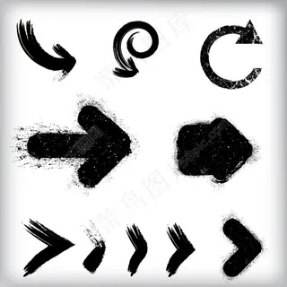 黑色箭头水墨设计矢量素材