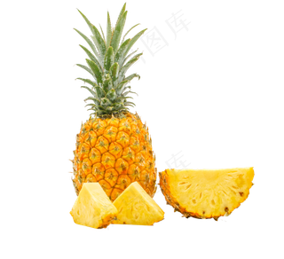 黄色清新风菠萝果肉免抠元素