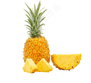 黄色清新风菠萝果肉免抠元素