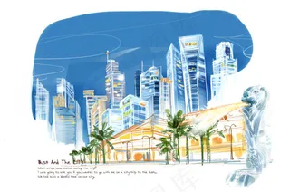 高清PSD分层素材上海风光