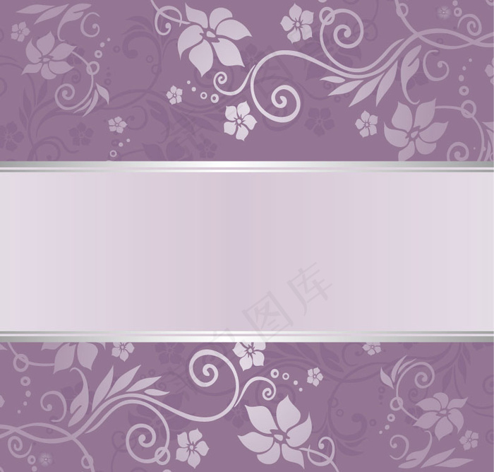 精美紫色花纹背景矢量素材