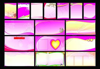 粉色背景展板模板矢量素材