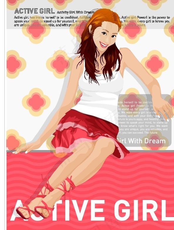 韩国女性海报矢量图71