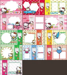 kitty猫卡通台历模板