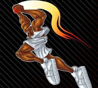 漫画风格扣篮人物矢量素材