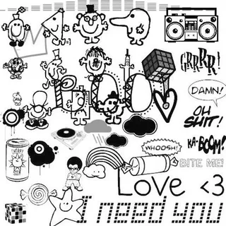 随机涂鸦photoshop笔刷