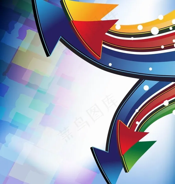 炫彩3d动感箭头图片eps,ai矢量模版下载