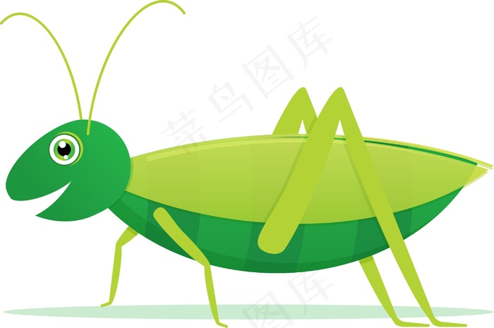 可爱的卡通矢量蚱蜢eps,ai矢量模版下载