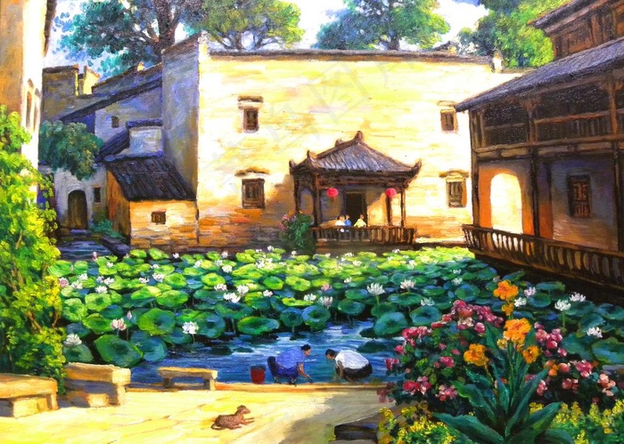 抽象 油画 山水 风景画图片