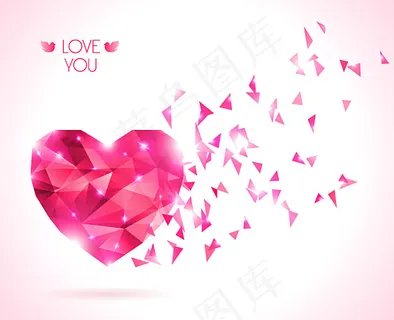 钻石纹理情人节矢量卡片