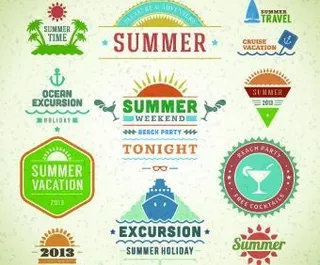 暑假向量05标志和标签
