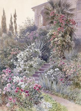 水彩建筑插画图片