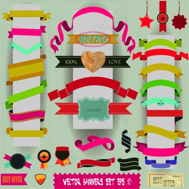 精緻多樣歐風卷軸標籤