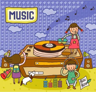 卡通儿童音乐插画