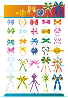 矢量包装丝带花设计素材源文件