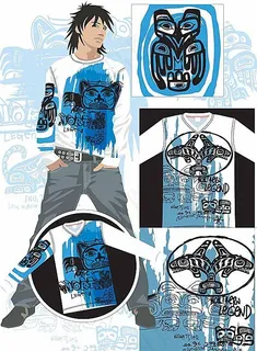 一款潮流男士服饰设计矢量素材