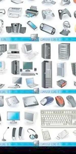 矢量电脑和电脑配件