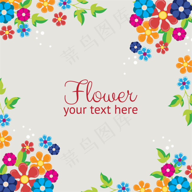 彩色花朵英文背景图片