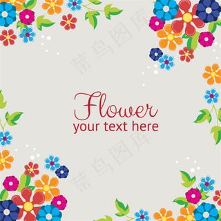 彩色花朵英文背景图片
