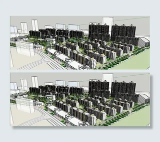 小区模型sketchup