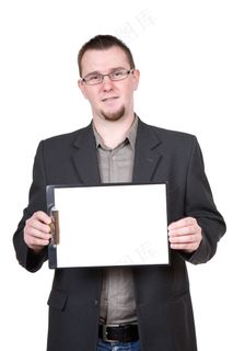 手拿空白文件夹的人 商务人物图片