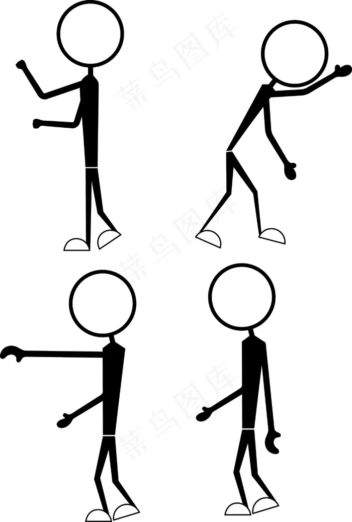 人物简笔画eps,ai矢量模版下载