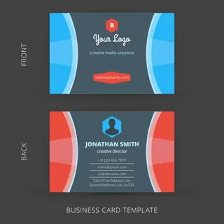 蓝黄色搭配的商务名片版式