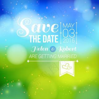 清新婚礼邀请卡矢量素材