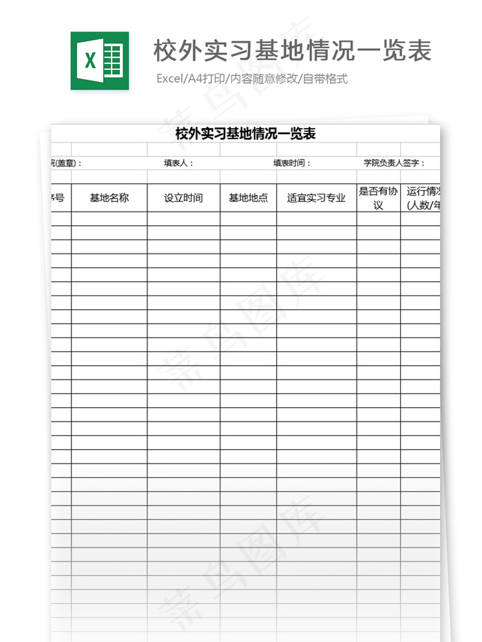 校外实习基地情况一览表