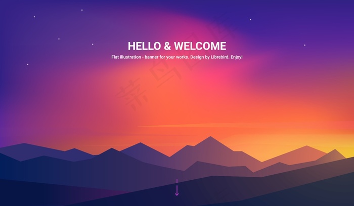 红蓝色插画背景