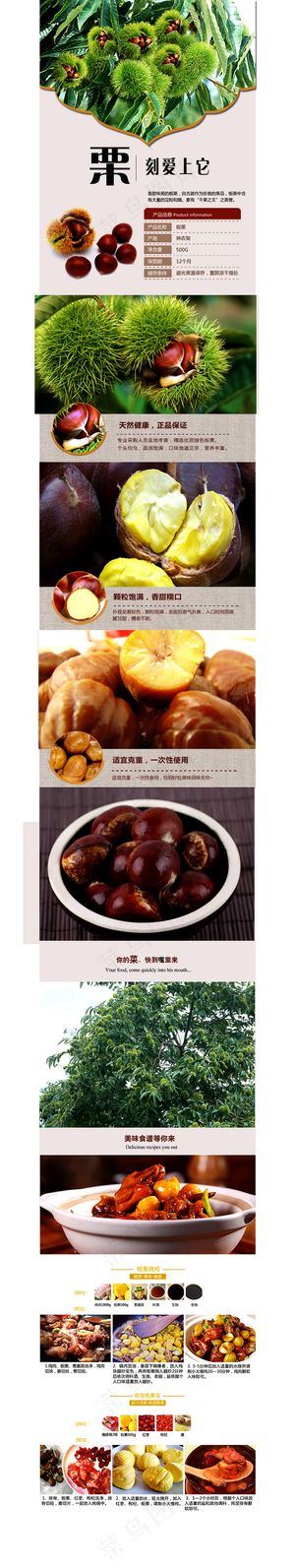 野生板栗详情 中国风卡通风设计