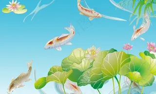 鲤鱼戏水图片