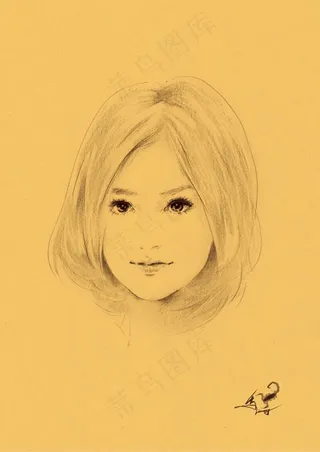 手绘美女头像图片