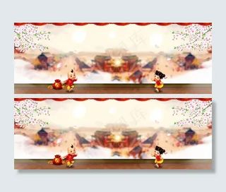 中国风淘宝海报背景　