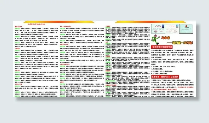 学历四折页psd模版下载