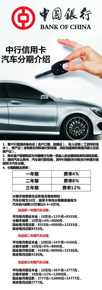 中行汽车贷款易拉宝图片