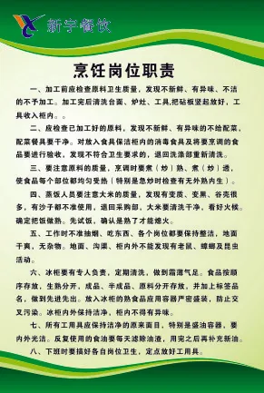 烹饪岗位职责cdr矢量模版下载
