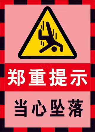 05当心坠落海报警示标志