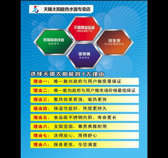 太阳能热水器宣传海报图片cdr矢量模版下载