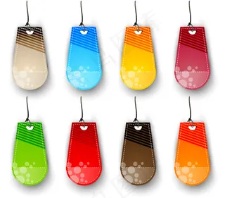 商品销售彩色吊牌标签矢量图