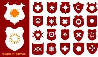 各式各样的盾牌形状矢量素材