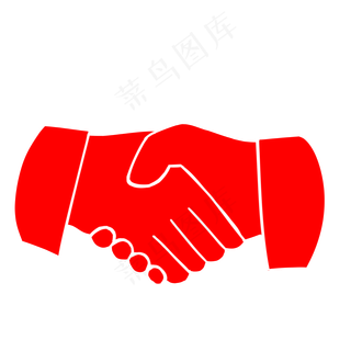 握手红色商务合作装饰填充双赢握手红色商务合作装饰填充双赢