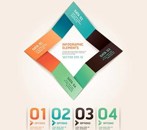 彩色数字标签矢量素材ai矢量模版下载