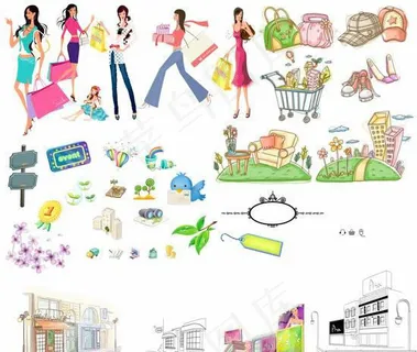 卡通设计元素PSD源文件