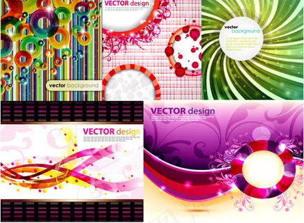 绚丽动感花纹背景矢量素材