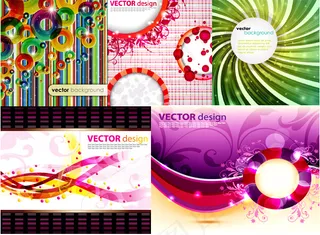 绚丽动感花纹背景矢量素材