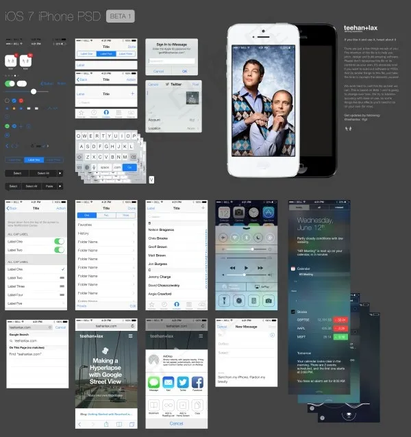 iOS7界面PSD源文件psd模版下载