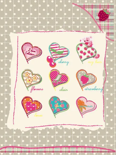 卡通可爱女生粉色爱心矢量素材ai矢量模版下载